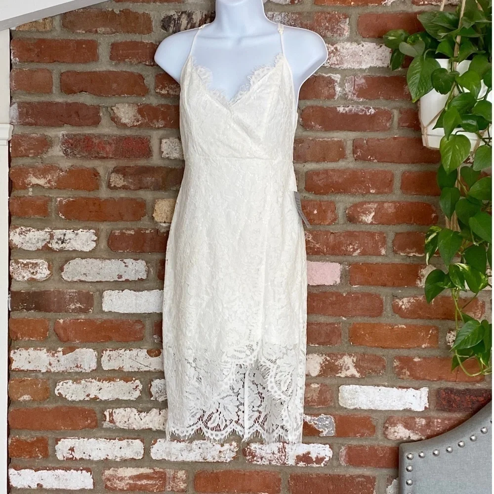 Lulus Flirting with Desire White Lace Bodycon Dress Size Medium - Picture 4 of 10